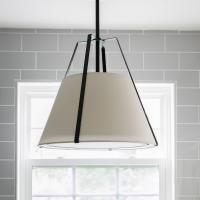 Three Light Pendant by Crystorama - Fulton Collection, Black Finish - FUL-904-BK