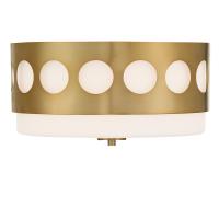 Two Light Flush Mount by Crystorama - Kirby Collection, Vibrant Gold Finish - KIR-B8100-VG