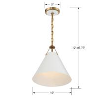 One Light Pendant by Crystorama - Xavier Collection, Vibrant Gold Finish - XAV-B8301-VG