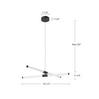 LED Chandelier by Kuzco Lighting - Akari Collection, Black Finish - CH18537-BK
