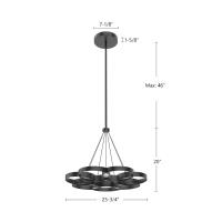 LED Chandelier by Kuzco Lighting - Maestro Collection, Black Finish - CH90826-BK