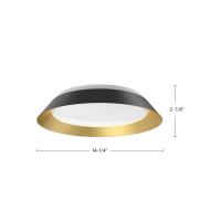 LED Flush Mount by Kuzco Lighting - Jasper Collection, Black/Gold Finish - FM43414-BK/GD