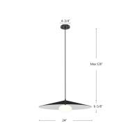 LED Pendant by Kuzco Lighting - Cruz Collection, Metal - Black/White Finish - PD22824-BK/WH