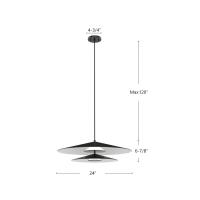 LED Pendant by Kuzco Lighting - Cruz Collection, Metal - Black/White Finish - PD22907-BK/WH