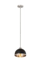 One Light Pendant by Z-Lite - Landry Collection, Matte Black + Brushed Nickel Finish - 1004P10-MB-BN
