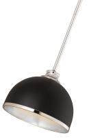 One Light Pendant by Z-Lite - Landry Collection, Matte Black + Chrome Finish - 1004P10-MB-CH
