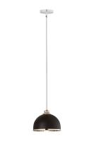 One Light Pendant by Z-Lite - Landry Collection, Matte Black + Chrome Finish - 1004P10-MB-CH