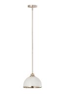 One Light Pendant by Z-Lite - Landry Collection, Matte White + Brushed Nickel Finish - 1004P10-MW-BN