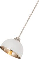 One Light Pendant by Z-Lite - Landry Collection, Matte White + Brushed Nickel Finish - 1004P10-MW-BN