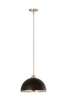 One Light Pendant by Z-Lite - Landry Collection, Matte Black + Brushed Nickel Finish - 1004P14-MB-BN