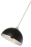 One Light Pendant by Z-Lite - Landry Collection, Matte Black + Chrome Finish - 1004P14-MB-CH
