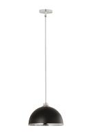 One Light Pendant by Z-Lite - Landry Collection, Matte Black + Chrome Finish - 1004P14-MB-CH