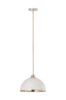 One Light Pendant by Z-Lite - Landry Collection, Matte White + Brushed Nickel Finish - 1004P14-MW-BN