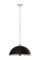 One Light Pendant by Z-Lite - Landry Collection, Matte Black + Brushed Nickel Finish - 1004P20-MB-BN