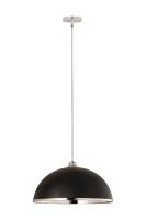 One Light Pendant by Z-Lite - Landry Collection, Matte Black + Chrome Finish - 1004P20-MB-CH