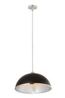 One Light Pendant by Z-Lite - Landry Collection, Matte Black + Chrome Finish - 1004P20-MB-CH