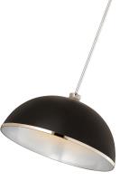 One Light Pendant by Z-Lite - Landry Collection, Matte Black + Chrome Finish - 1004P20-MB-CH