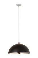 One Light Pendant by Z-Lite - Landry Collection, Matte Black + Chrome Finish - 1004P20-MB-CH