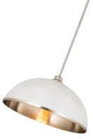 One Light Pendant by Z-Lite - Landry Collection, Matte White + Brushed Nickel Finish - 1004P20-MW-BN