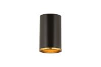 One Light Flush Mount by Z-Lite - Arlo Collection, Matte Black + Rubbed Brass Finish - 2303F1-MB-RB