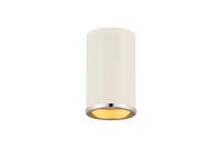 One Light Flush Mount by Z-Lite - Arlo Collection, Matte White + Chrome Finish - 2303F1-MW-CH