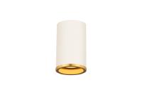 One Light Flush Mount by Z-Lite - Arlo Collection, Matte White + Rubbed Brass Finish - 2303F1-MW-RB