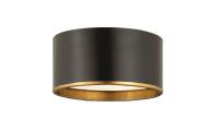 Two Light Flush Mount by Z-Lite - Arlo Collection, Matte Black + Rubbed Brass Finish - 2303F2-MB-RB