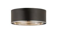 Three Light Flush Mount by Z-Lite - Arlo Collection, Matte Black + Chrome Finish - 2303F3-MB-CH