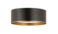 Three Light Flush Mount by Z-Lite - Arlo Collection, Matte Black + Rubbed Brass Finish - 2303F3-MB-RB