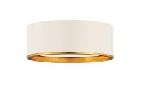 Three Light Flush Mount by Z-Lite - Arlo Collection, Matte White + Rubbed Brass Finish - 2303F3-MW-RB