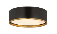 Four Light Flush Mount by Z-Lite - Arlo Collection, Matte Black + Rubbed Brass Finish - 2303F4-MB-RB
