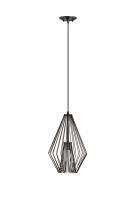 One Light Pendant by Z-Lite - Quintus Collection, Plated Bronze Finish - 442MP12-BP