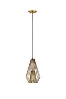 One Light Pendant by Z-Lite - Quintus Collection, Rubbed Brass Finish - 442MP-RB