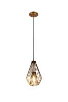 One Light Pendant by Z-Lite - Quintus Collection, Rubbed Brass Finish - 442MP-RB