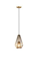 One Light Pendant by Z-Lite - Quintus Collection, Rubbed Brass Finish - 442MP-RB