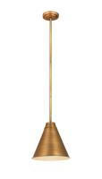One Light Pendant by Z-Lite - Eaton Collection, Rubbed Brass Finish - 6011P12-RB