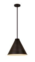 One Light Pendant by Z-Lite - Eaton Collection, Bronze Plate Finish - 6011P18-BP