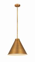 One Light Pendant by Z-Lite - Eaton Collection, Rubbed Brass Finish - 6011P18-RB