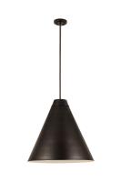 One Light Pendant by Z-Lite - Eaton Collection, Bronze Plate Finish - 6011P24-BP