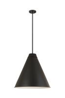 One Light Pendant by Z-Lite - Eaton Collection, Matte Black Finish - 6011P24-MB