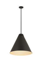 One Light Pendant by Z-Lite - Eaton Collection, Matte Black Finish - 6011P24-MB
