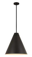 One Light Pendant by Z-Lite - Eaton Collection, Matte Black Finish - 6011P24-MB