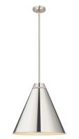 One Light Pendant by Z-Lite - Eaton Collection, Polished Nickel Finish - 6011P24-PN