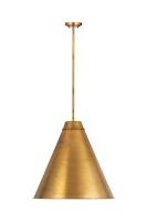 One Light Pendant by Z-Lite - Eaton Collection, Rubbed Brass Finish - 6011P24-RB
