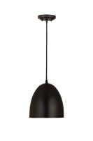 One Light Pendant by Z-Lite - Z-Studio Collection, Satin Black Finish - 6012P9-SBK