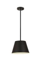 One Light Pendant by Z-Lite - Maddox Collection, Matte Black Finish - 6013-12MB