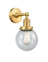 LED Wall Sconce by Innovations - Franklin Restoration Collection, Satin Gold Finish - 203-SG-G204-6-LED