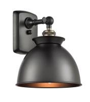 LED Wall Sconce by Innovations - Ballston Collection, Black Antique Brass Finish - 516-1W-BAB-M14-BK-LED