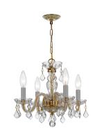 Four Light Mini Chandelier by Crystorama - Traditional Crystal Collection, Polished Brass Finish - 1064-PB-CL-I