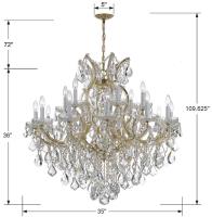 19 Light Chandelier by Crystorama - Maria Theresa Collection, Gold Finish - 4418-GD-CL-I